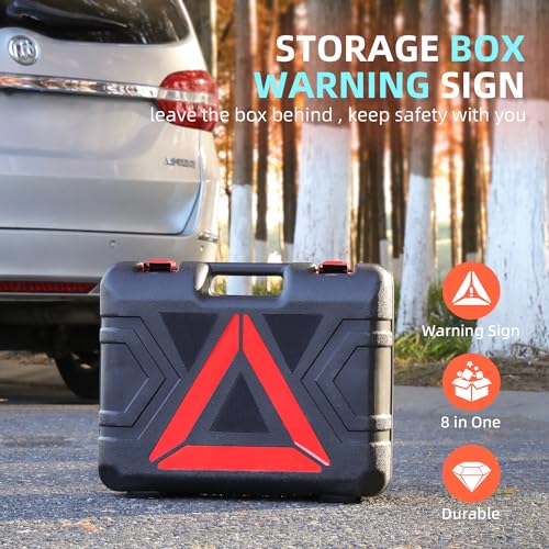 Electric Car Jack Hydraulic Kit 5 Ton 12V with Impact Wrench Power, Built-in Inflator, LED Light, Portable Floor Gata para for Vehicle Truck SUV Automatic Lift Change Tire Repair Black