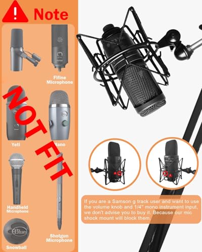 Boseen Microphone Shock Mount Mic Holder - Anti Vibration Spider Shockmount Compatible with Many Condenser Mics Like AT2020 MXL 770 MXL 990 Samson G Track Pro Rode Procaster NT1-A Neumann U87 etc.