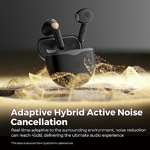 SoundPEATS Air4 Wireless Earbuds with Snapdragon Sound AptX Adaptive Lossless, Qualcomm QCC3071 Bluetooth 5.3 Earphones with Boost Bass, 6 Mics CVC, Low Latency, 26Hrs, Multipoint Connection