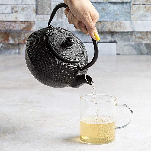 Primula Stainless Steel Infuser for Loose Leaf Tea, Durable Construction, Enameled Interior, 40 ounce, Black