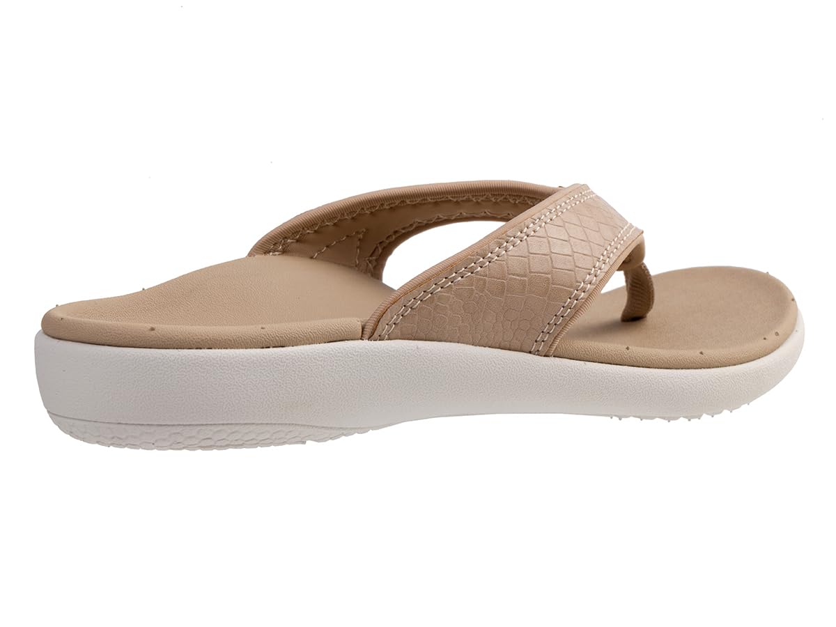 Spenco Women's Yumi Mojave Flip-Flop, Taupe, 12