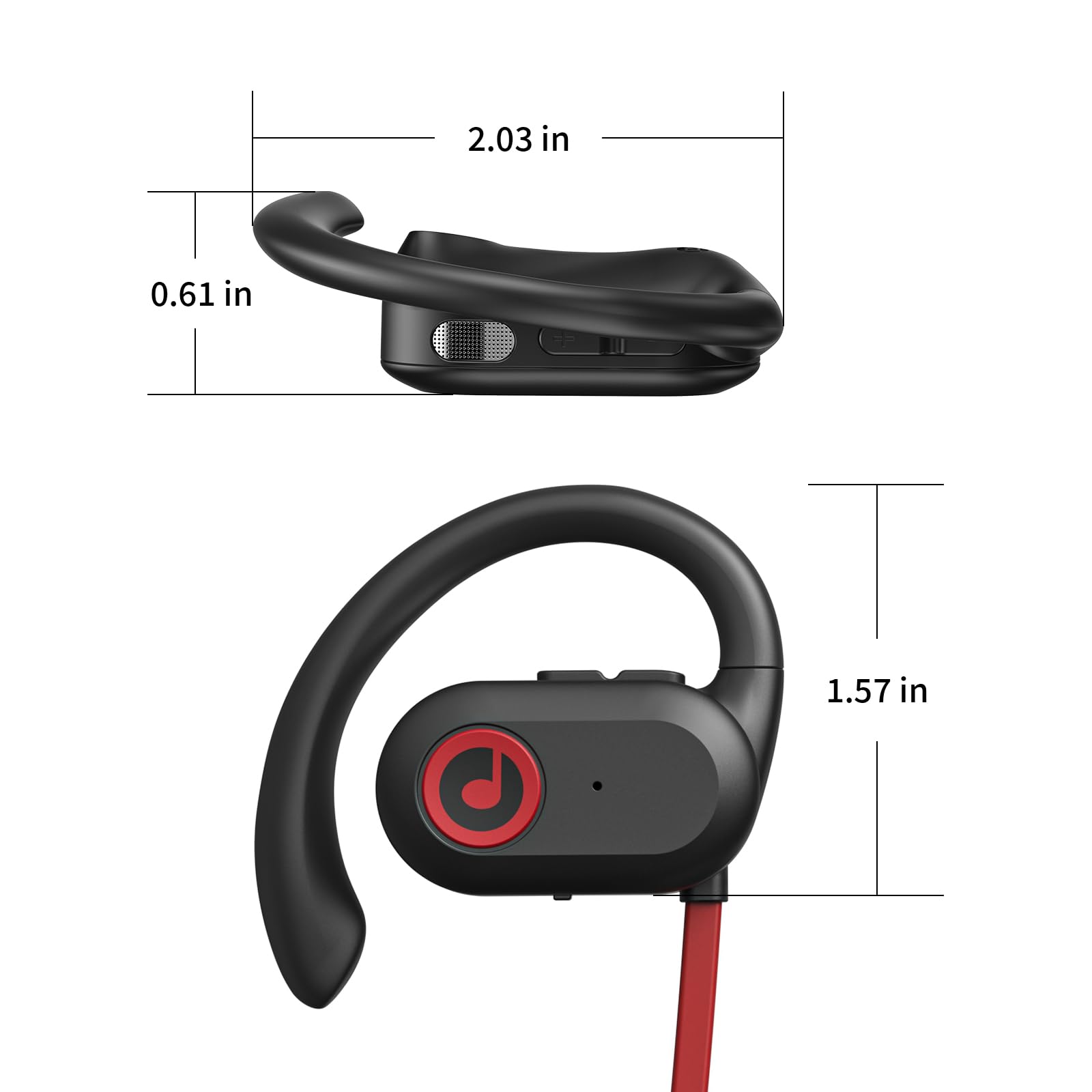 PSIER Open Ear Headphones, Bluetooth 5.3 Wireless Headphones with Deep Bass Stereo Sound, IPX5 Waterproof Wireless Earbuds 16H Playtime Bluetooth Headphones with Earhooks for Sport