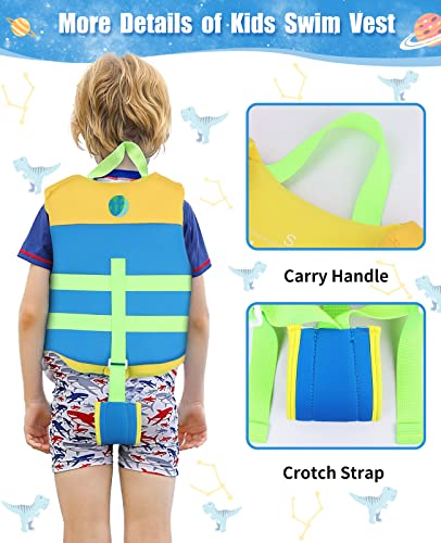 Gogokids Toddler Swim Vest, Floaties for Kids 20-70 Pounds, Float Jacket with Adjustable Safety Strap, Floation Pool Trainer Vest Learn to Swim for Boys Girls 1-9 Years