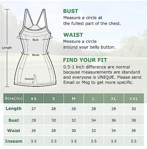 Leovqn Tennis Dress for Women Workout Athletic Dress with Built-in Bra & Shorts Exercise Dress for Golf Dress with Pockets - Indigo XXL