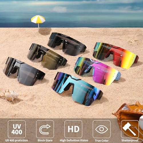 FEISEDY Sunglasses Men Women, Big Oversized Square Frame,UV400 Mirrored Sun Glasses, Cycling Driving Fishing Hiking B0064