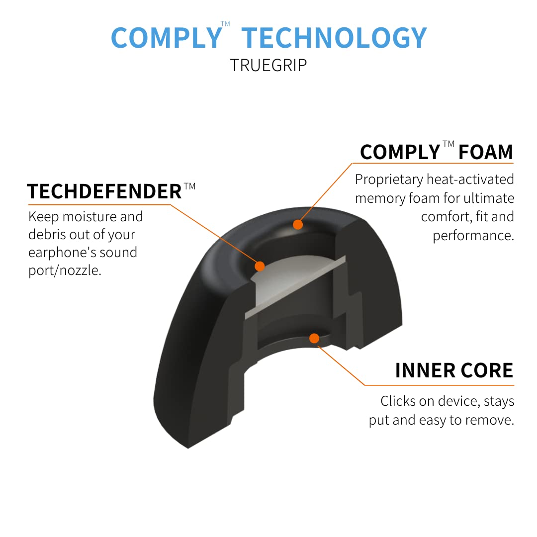 Comply Foam Ear Tips Designed for Samsung Galaxy Buds Pro, Assorted S, M & L, 3 Pairs - Ultimate Comfort, Unshakeable Fit, Memory Foam Earbud Tips, Earbud Replacement Tips, Made in the USA