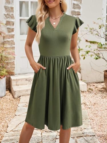 YATHON Black and White Dresses for Women 2024 Casual Spring Funeral Dresses for Women 2024 Aline Summer Dresses for Women 2024 Summer (YT227-Black Stripe,M)