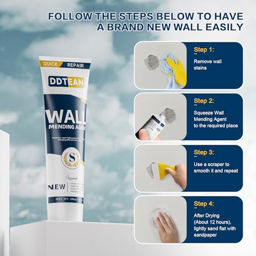 Drywall Repair Kit with Scraper, 2 Pack Spackle Wall Repair, Wall Mending Agent Easy to Fill The Holes for Home Wall, Plaster Dent Repair, Tools for Men Women, Wall Surface Hole Fill Quick