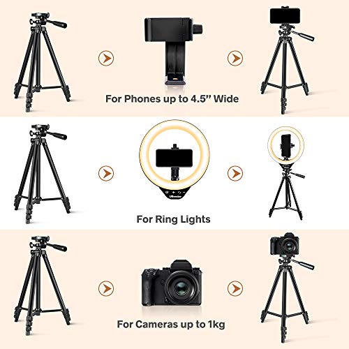 UBeesize 12” Selfie Ring Light with 62” Extendable Tripod Stand & Remote, LED Circle Light with Phone Holder for Video Recording/Makeup/Content Creator (YouTube/TikTok/Twitch), Phone, Camera & Webcam