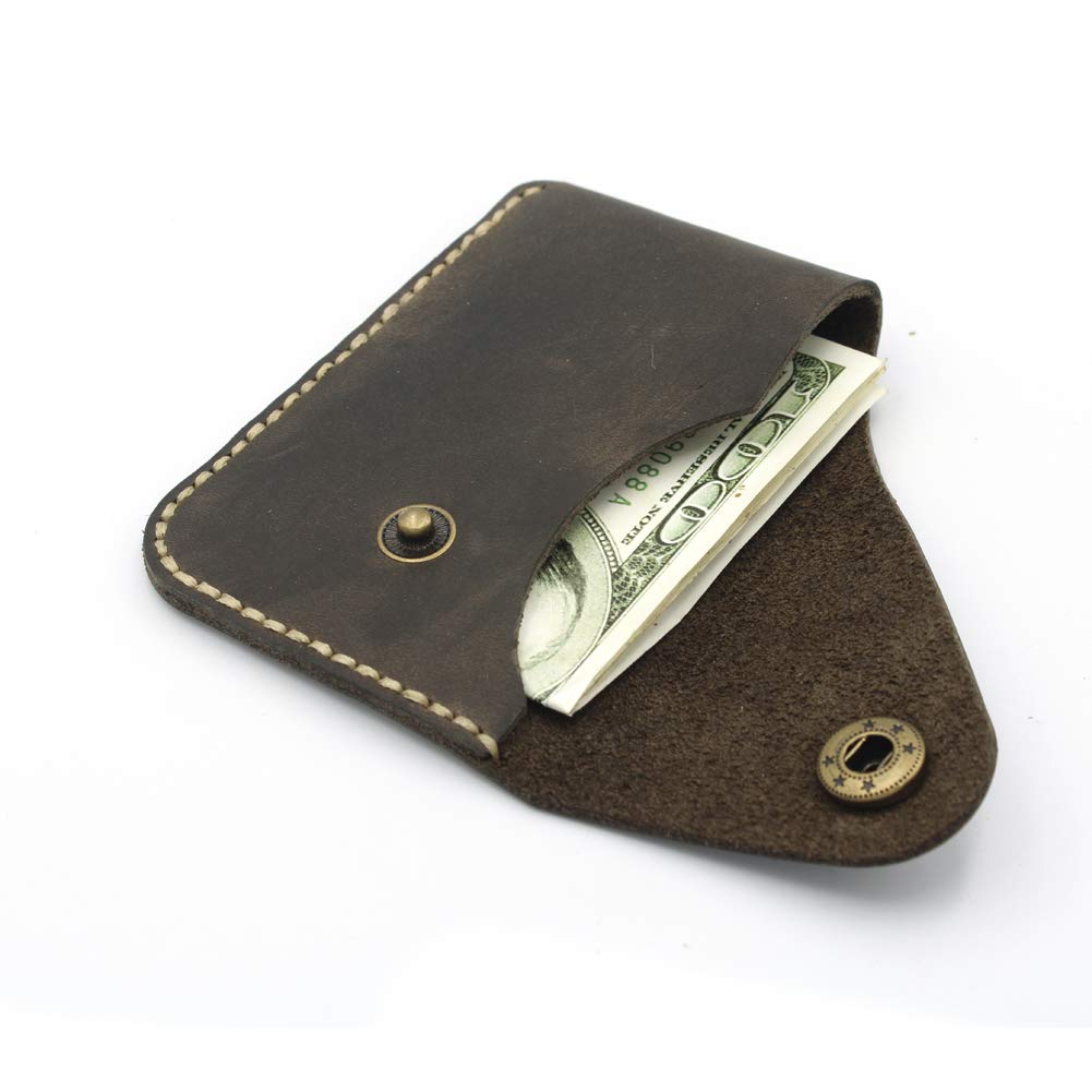 Handmade Genuine Leather Front Pocket Minimalist Card Case Slim Wallet business card holder Credit Card Wallet