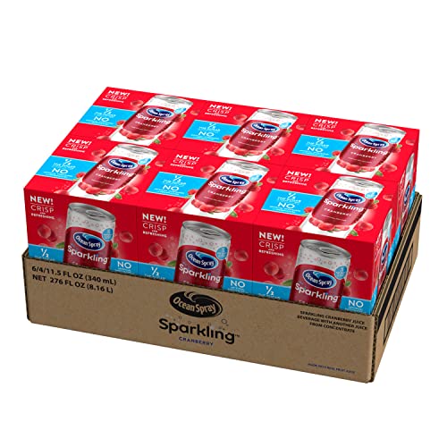 Ocean Spray® Sparkling Cranberry Juice Drink, 11.5 Fl Oz Cans, 4 Count (Pack of 6)