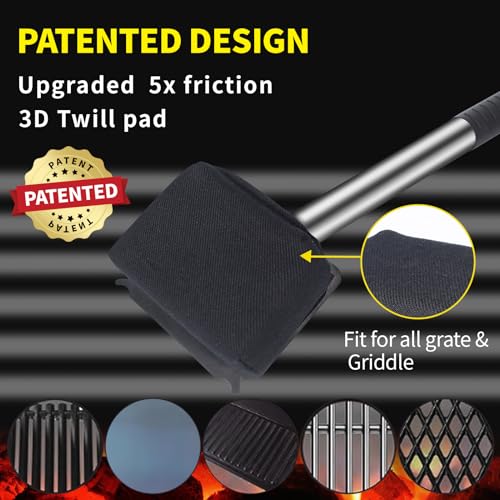 XUDAKAIXIN Grill Brush.Bristle-Free Safety Design,Upgraded Steam Art Grill Brush for Water Activated.Replaceable Scraper Cleaning Head.Grill Cleaner for Outdoor Grill (Black)
