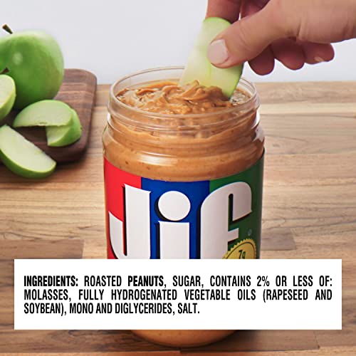 Jif Extra Crunchy Peanut Butter, 40 Ounces, 7g (7% DV) of Protein per Serving, Packed with Peanuts for Extra Crunch, No Stir Peanut Butter