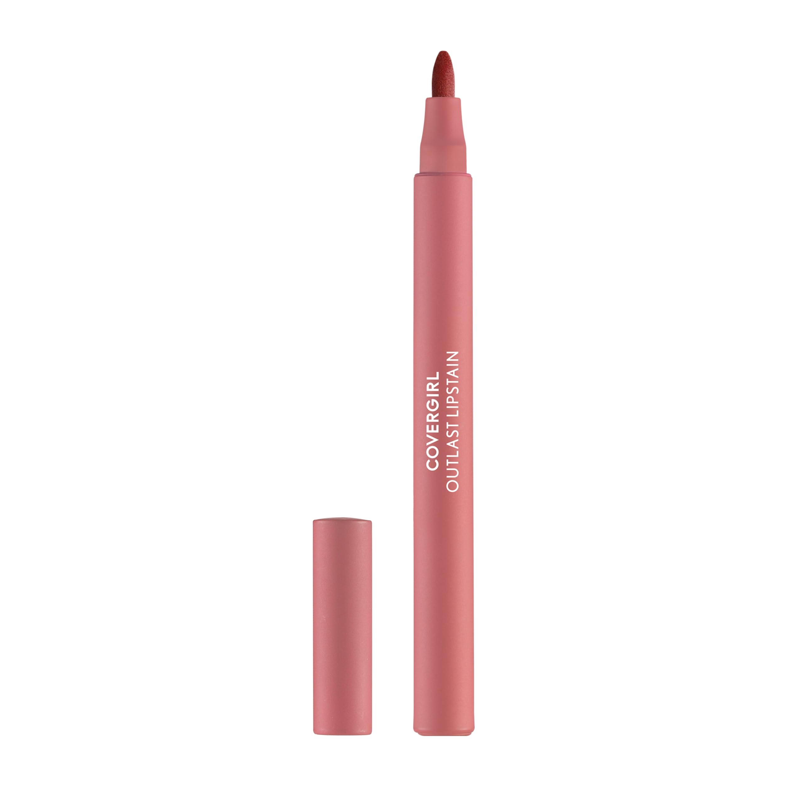 COVERGIRL Outlast, 10 Sugey Girl, Lipstain, Smooth Application, Precise Pen-Like Tip, Transfer-Proof, Satin Stained Finish, Vegan Formula, 0.06oz