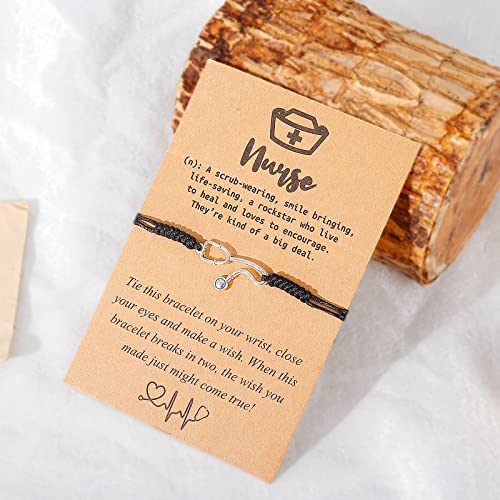 Nursing Graduation Gifts for Her,Nurses Week Gifts for Women,Natural Stone Nurse Bracelet，Student Nurse Appreciation Gift,School Cool Gifts for Nurses,Unique Graduation Gifts for Nurses Female Outfit Jewelry 2024