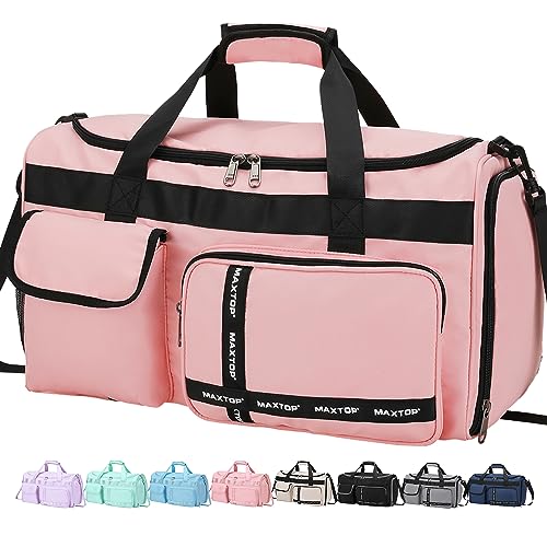 MAXTOP Gym Bag for Women Travel Duffle Bag Carry On Tote Weekender Overnight Bags Large Capacity Duffel Bag With Shoe Compartment,Yoga Tote Bag with Dry and Wet Separation