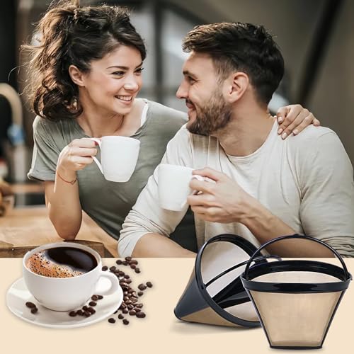 Bouaida Reusable Coffee Filters, Ninja Coffee Filter, Permanent Coffee Filter 4, Used for Replacing the Ninja Coffee Bar Brewer, 4 Cone Permanent Coffee Filter, 2Pcs