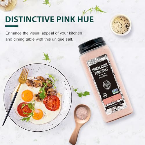 Soeos Himalayan Pink Salt Fine 39 oz + Ground Black Peppercorns 18 oz,Salt and Pepper for Grinder Refill
