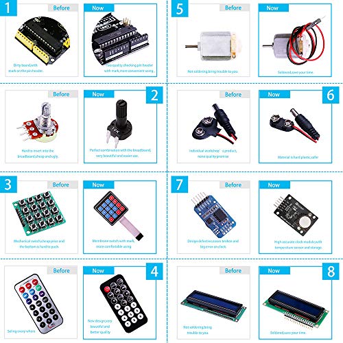 ELEGOO UNO R3 Project Most Complete Starter Kit with Tutorial Compatible with Arduino IDE (200+ Components)