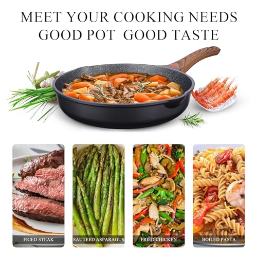 Vinchef Nonstick Frying Pan Anti Scratch,8 Inch Skillet Cast Aluminum Cookware, Induction Compatible