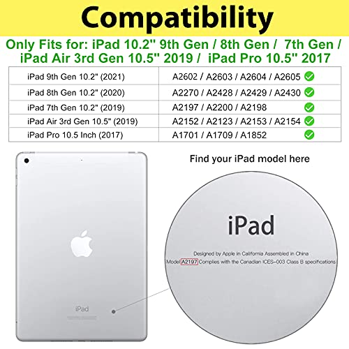 ProCase Kids Case for iPad 9th Generation/iPad 8/iPad 7, iPad 10.2 Case 2021 2020 2019/iPad Air 10.5/iPad Pro 10.5 Kids Case, Shockproof Lightweight Case with Convertible Handle Stand-Aqua