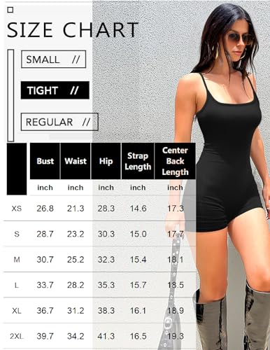 Ekouaer Short Rompers for Women Short Athletic Yoga Rompers Unitard 2024 Gym Jumpsuit Black XS