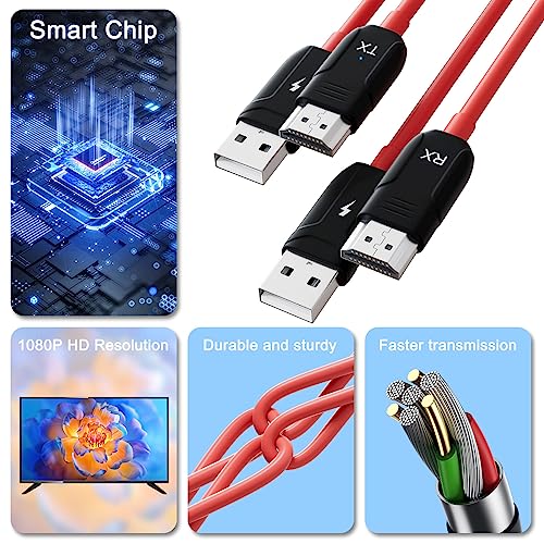 LXJADAP Wireless HDMI Transmitter and Receiver,Portable Wireless HDMI Extender Kit,Plug&Play,5GHz 1080P 60fps Video Audio Projection for Laptop