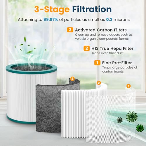TP01 Air Purifier Filter Replacement for Dyson Tower Purifier Pure Cool Link TP02, TP03, AM11, BP01 Models, Compare to Part 968126-03