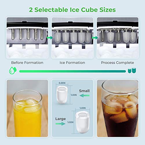 Dreamiracle IceMonster B1 Pro Max | 33lbs Thick Insulation Self-Cleaning Countertop Ice Maker Stainless Steel Black