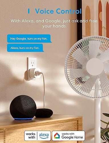 meross Smart Plug Mini Support Apple HomeKit, Siri, Alexa, App Control, Timer, 15A & Reliable Wi-Fi, No Hub Needed, 2.4G WiFi Only, 2 Pack