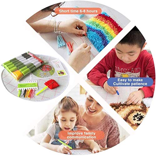 Ylkgogo Latch Hook Kits for Adults/Kids Crocheting Rug Pre-Printed Bat Canvas Embroidery Tapestry Needlework Home Decor 20.5" X 15"