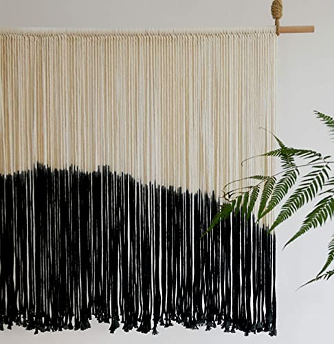 Flber Tie-Dye Macrame Wall Hanging Large Bohemian Yarn Tapestry Macrame Home Décor, 57''W*35''L