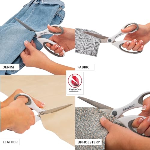 SINGER 8-1/2 Inch Sewing Fabric Scissors with Comfort Grips, Set of 3