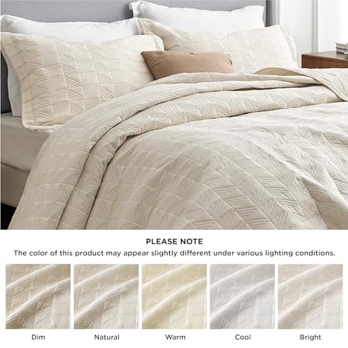 Bedsure King Size Quilt Set, Soft Ultrasonic King Quilt Bedding Set, Clover King Bedspread, Lightweight Bedding Coverlet for All Seasons (Includes 1 Mineral Blue Quilt, 2 Pillow Shams)