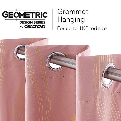 Deconovo 100% Blackout Curtains for Bedroom, Thermal Insulated Energy Saving and Sustainable Window Drapes with Grommets, Orange, 42Wx63L Inch