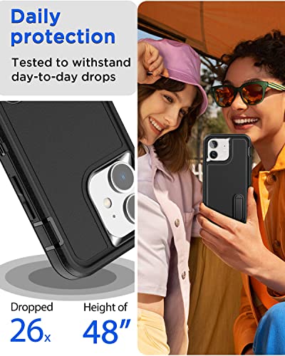 AICase for iPhone 12/iPhone 12 Pro Case with Glass Screen Protector,Heavy Duty Drop Protection Full Body Rugged Shockproof Military Protective Tough Durable Cover for iPhone 12/iPhone 12 Pro 6.1"_2