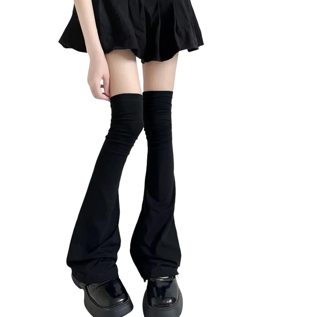 KAVOBO Leg Warmers for Women, Y2K Punk Leg Warmers for Girls White Black, Fashion Boots Socks for Halloween Christmas Party, Gyaru Harajuku Accessories