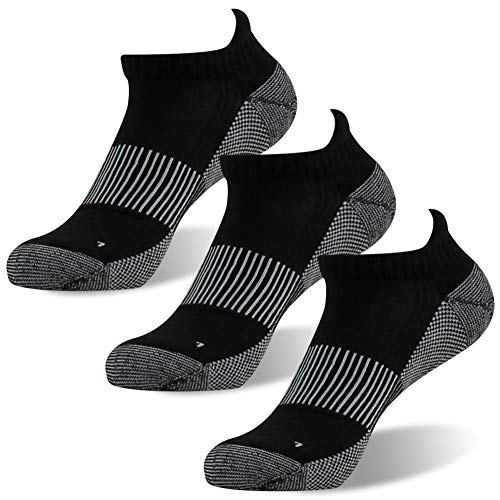 FOOTPLUS Mens Golf Socks, Men Women Winter Thick Cushioned Copper Low Cut Golf Tennis Arch Support Athletic Walking Travel Work Socks,6 Pairs Dark Grey, Large…