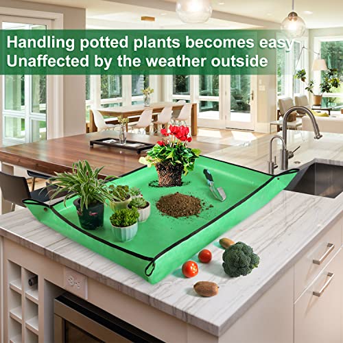 Large Repotting Mat for Plant Transplanting and Mess Control 39.5"x 31.5" Thickened Waterproof Potting Tray Succulent Potting Mat Portable Gardening Mat Plant Gifts for Women Men