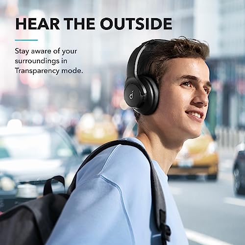 Soundcore by Anker Q20i Hybrid Active Noise Cancelling Headphones, Wireless Over-Ear Bluetooth, 40H Long ANC Playtime, Hi-Res Audio, Big Bass, Customize via an App, Transparency Mode