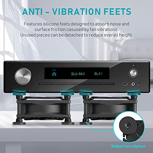 ANEXT, USB Fan, USB Computer Fan, Silent Fan for Receiver DVR PlayStation Xbox Computer Cabinet Cooling, (140mm,Black)