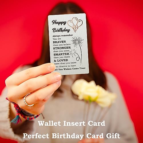 CINRLLA Engraved Wallet Card Birthday Gifts for Men, Happy Birthday Card for Him Her, Birthday Card Gifts for Boys Girls, WCB01