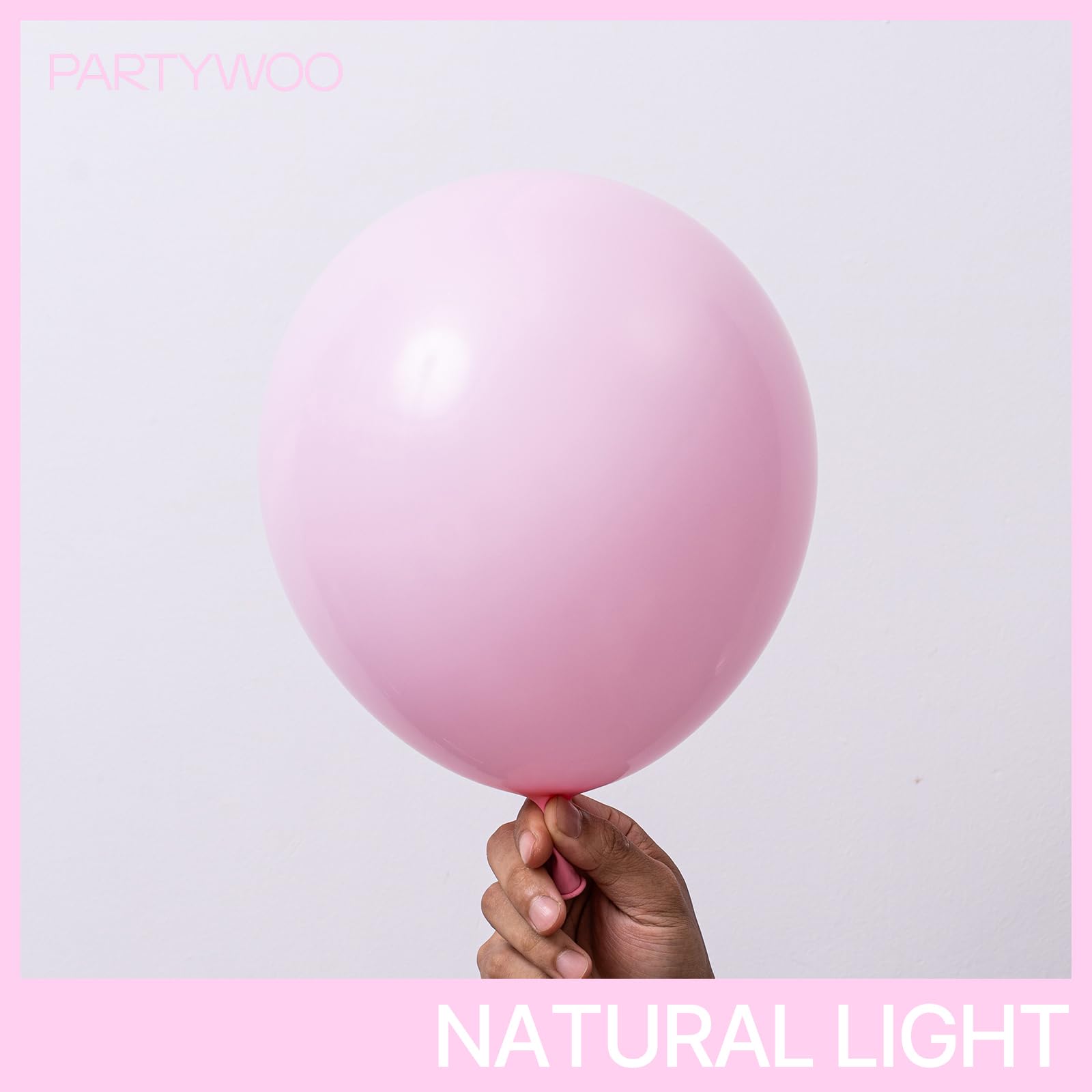 PartyWoo Light Pink Balloons 123 pcs Different Sizes of 18 12 10 5 Inch Pastel Baby Pale Pink Balloon Arch Kit Garland for Baby Shower Valentine's Day Princess Birthday Party Decorations Pink-Q05