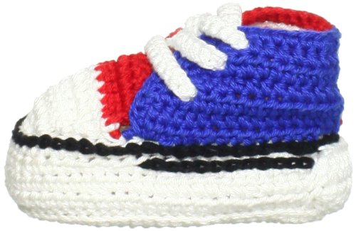 Jefferies Socks Baby-Boys Newborn Sneaker Boy Bootie, Red/Blue, Newborn