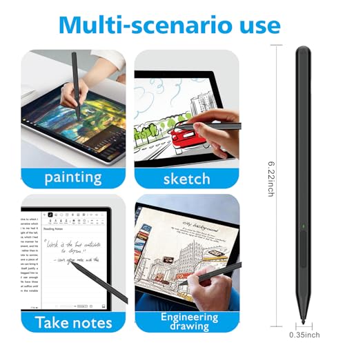 Milikilo Stylus Pen for Microsoft Surface Pro11/10/9/8/X/7+/6/5/4/3/Surface 3, Surface Go 3/2/1, Surface Laptop/Studio/Book 4/3/2/1 with Eraser Side Button,Palm Rejection,Tilt Function,1024 Pressure