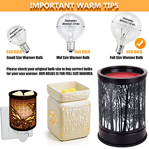 SerBion 20 Watt Light Bulbs for Wax Warmers, Candle Lamps Light Bulbs for Mid-Size Scentsy Warmer and Candle Warmers, Candle lamp e12 Base, Dimmable, Warm White, High Temperature Resistance(6PCS)