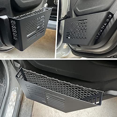 Z8 Metal Rear Door Storage Pockets Compatible with 2018-2024 Jeep Wrangler JL 4XE JLU Rubicon Sport Sahara Gladiator JT Door Side Insert Organizer Storage Box Accessories