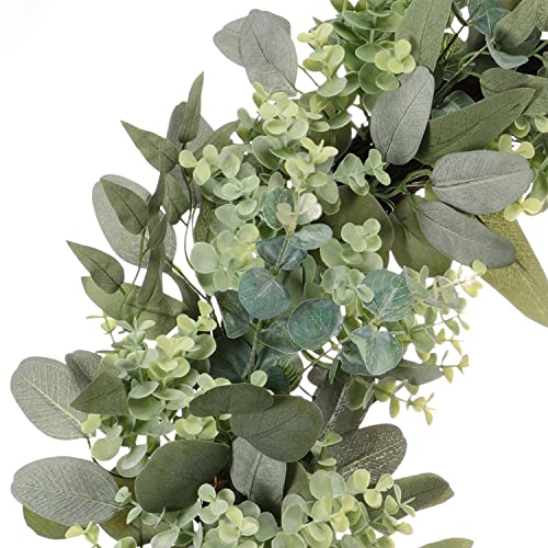 24" Artificial Eucalyptus Spring Wreath with Creeping Jenny Leaves