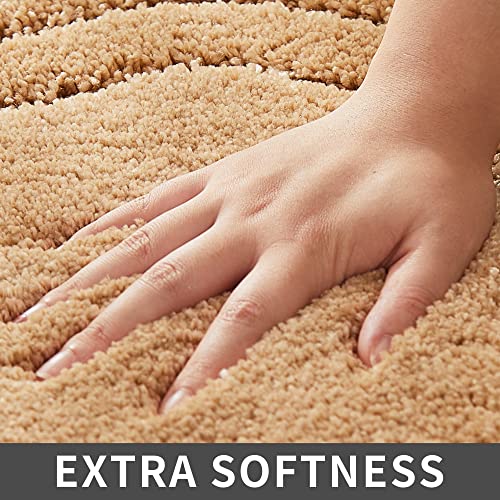 COSY HOMEER Extra Thick Bath Linen Sets Rugs - Anti-Slip Bath Mats Soft Plush 100% Strong Polyester Living Room Bathroom Water Absorbent(Red,20x32 - Inches)