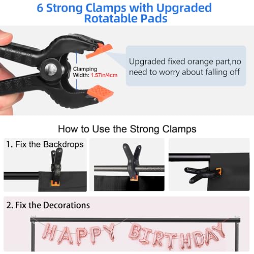 Photo Backdrop Stand, 10x6.5 ft Background Stand for Photoshoot, Hemmotop Adjustable Backdrops Stand for Parties, Photography, Photo Booth, Projector Screen